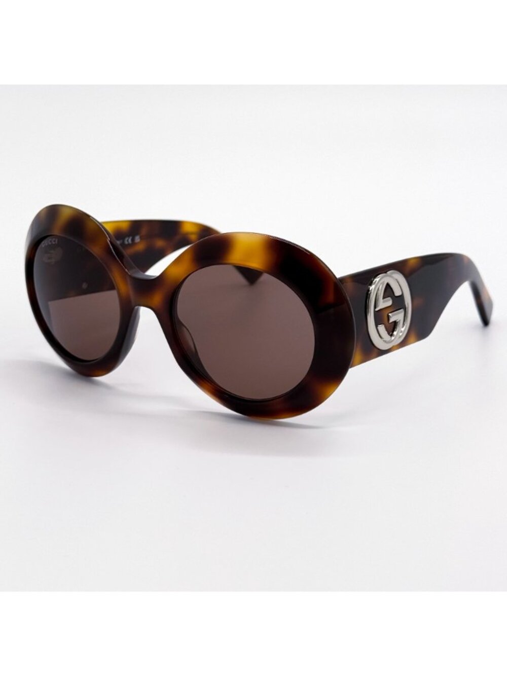 NWT Gucci GG1647S 009 Havana Brown Round Oversized Sunglasses Women - Picture 3 of 10
